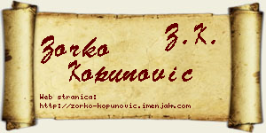 Zorko Kopunović vizit kartica